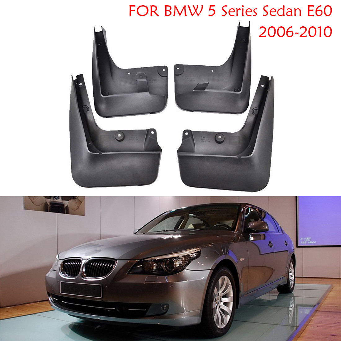 OEM Set Splash Guards Mud Guards Mud Flaps FOR BMW 5 Series Sedan E60