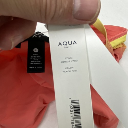 Aqua Swim Women's Ombre Lined Bikini Bottom Orange Size L - Picture 6 of 7