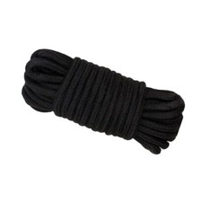 All-Purpose Soft Cotton Rope - 32 Feet Length - 1/4 Inch Diameter 10m Black