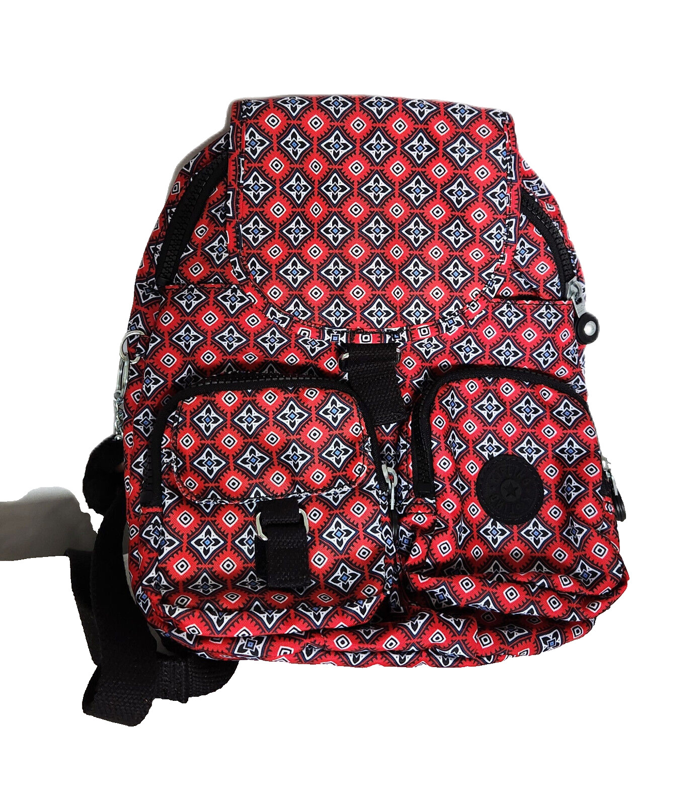 Kipling Lovebug Small Backpack Red Black Geometri… - image 2