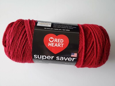RED HEART Super Saver Acrylic Yarn Worsted 7 oz 198 g 364 yds 333 m Burgundy Red