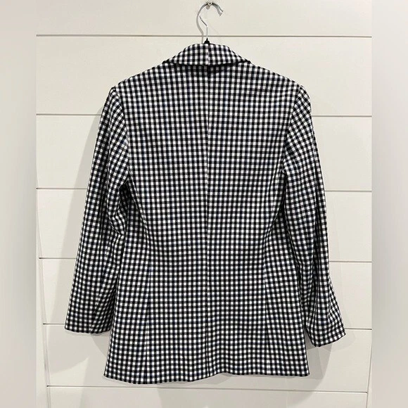 Traje Blazer y Pantalón Tibi Azul Negro Gingham Foto 3 de 4