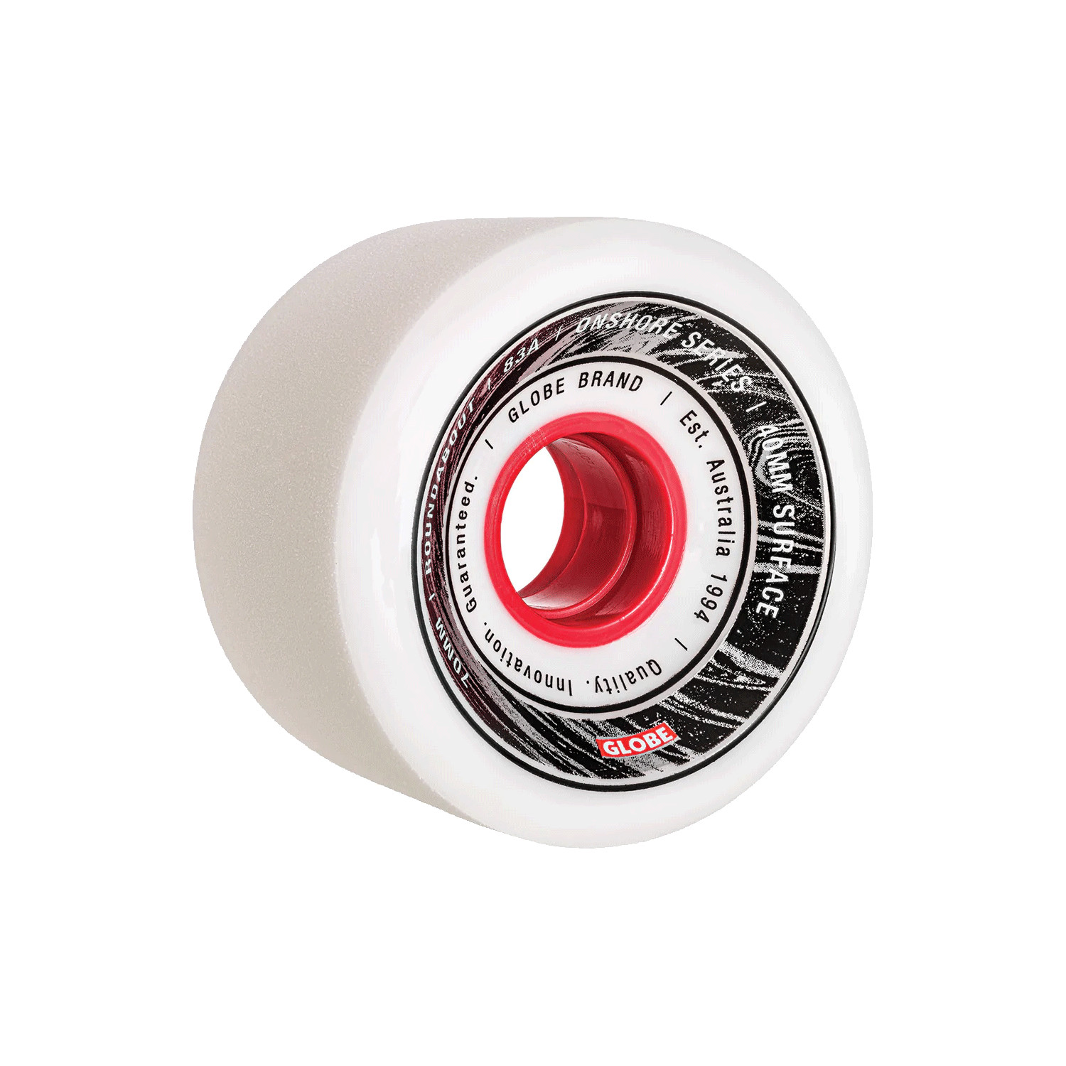 Globe Skateboard Longboard Cruiser Wheels Roundabout Onshore 70mm 83A White/Red