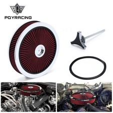 14 X 3 Air Cleaner Set Super Flow Washable Element Red Recessed Chrome Top