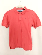 Tommy Hilfiger 2-Button Polo Shirt Short Sleeve Coral Size L (16-18)  #16494