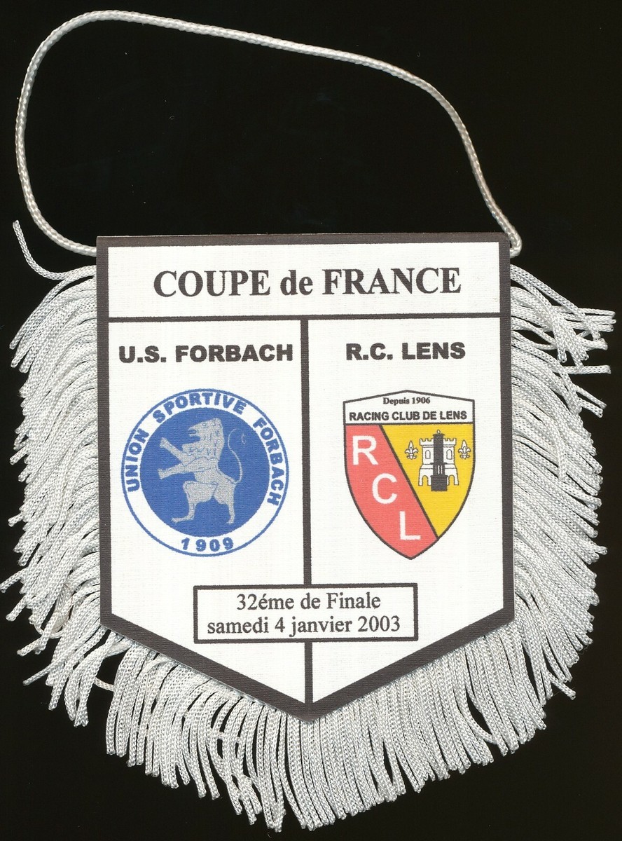 Fanion Valenciennes FC Vs RC Lens - Finale Coupe De France 2001 10x9cm