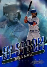 2022 Panini Absolute Adolis Garcia #BYS-5 By Storm Spectrum Blue Texas 12N