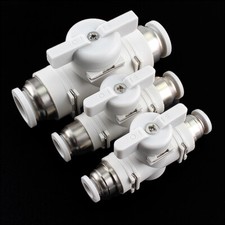 4-12mm Push Fit Ball Valve Shutoff Valves Pneumatic Fitting Straight Black White