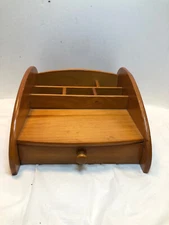 Vintage Wooden Desk Letter Organizer Drawer 14" x 11.5" x 6.25"