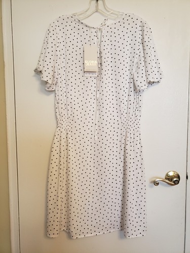 Gloria Jeans Fit And Flare White Polka Dot Womens Dress Sz L New - Picture 5 of 10