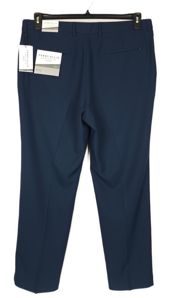 Pantalon Homme Perry Ellis Portfolio Sans Fer - Taille 34x31,5-32 - Neuf Avec étiquettes