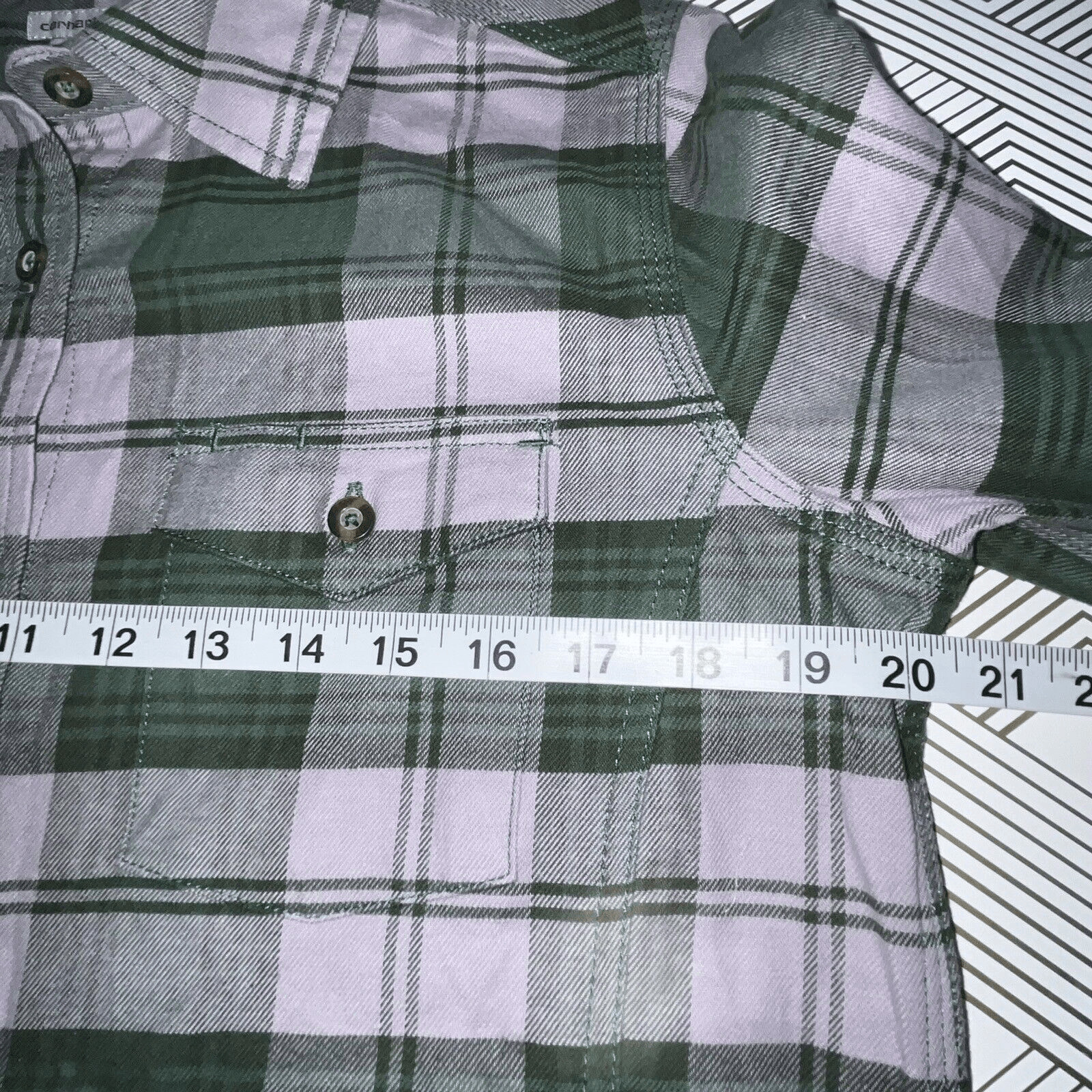 Carhartt Flannel Plaid Button Down Shirt Wmn’s Sz S 4 / 6 Green Purple Gorpcore thumbnail 9
