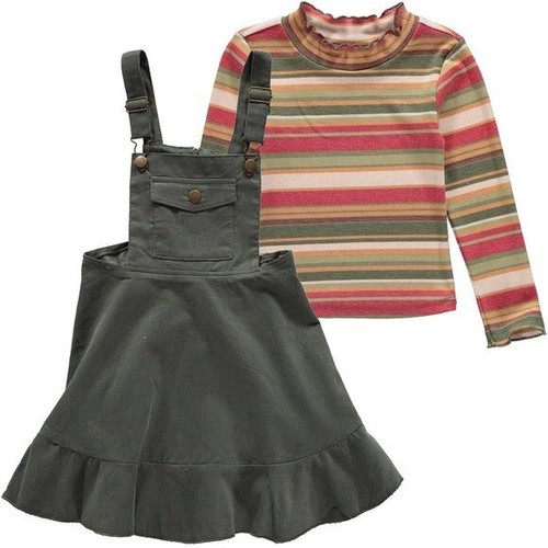 Bonnie Jean Niñas Grandes Pana Jumper Vestido y Tejido Top Conjunto Vestido Top Talla 10 - Imagen 10 de 16