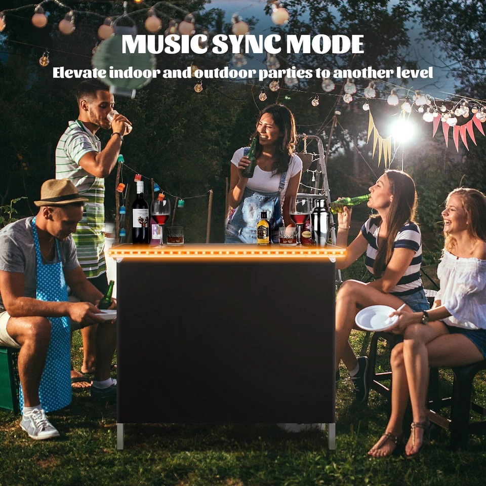 Barra de Luz Portátil Mesa Sincronización de Música Mesas de Fiesta con Tira de Luz LED Remoto RF Foto 3 de 4