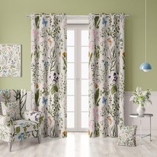 Botanical Curtains 100 Blackout 2 Panels 52"W x 84"L Pack of 2 Green white