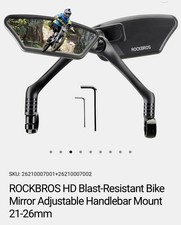 ROCKBROS HD Blast-Resistant Adjustable Handlebar Bike Mirror Clamp 21-26mm