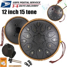 Steel Tongue Drum 15 Notes 12 Inch D-Key Panda Balmy Drum Percussion Instrument