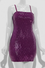 Emerald Sundae Junior' Purple Sequined Bodycon Dress Size: XL
