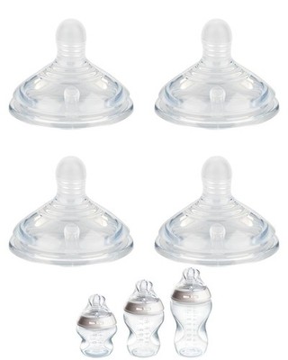 4 PCS Size S Slow Flow AntiColic Silicone Nipple 0M+ Fits Tommee Tippee