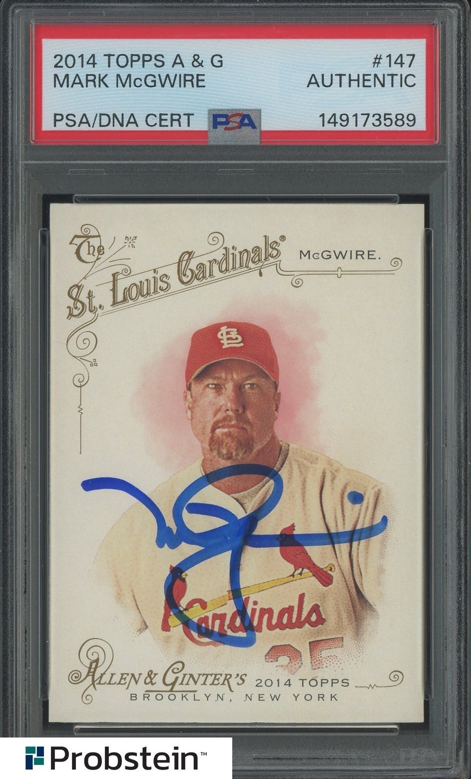 Mark McGwire CARDINALS Signed Auto 2014 Topps Allen & Ginter's Card # 147 PSA