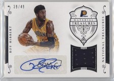 2014-15 Panini National Treasures Material Signatures 39/49 Roy Hibbert Auto e0h