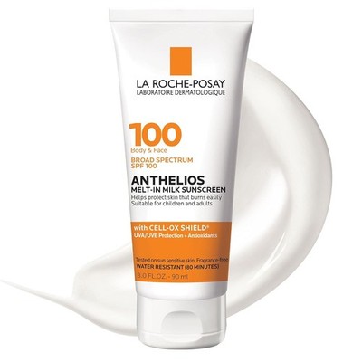La Roche-Posay Anthelios Melt-In Milk Sunscreen SPF 100, Sunscreen For Body & Fa