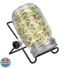Sprouting Jar Kit, Wide Mouth Quart Mason Jars with Screen Sprout