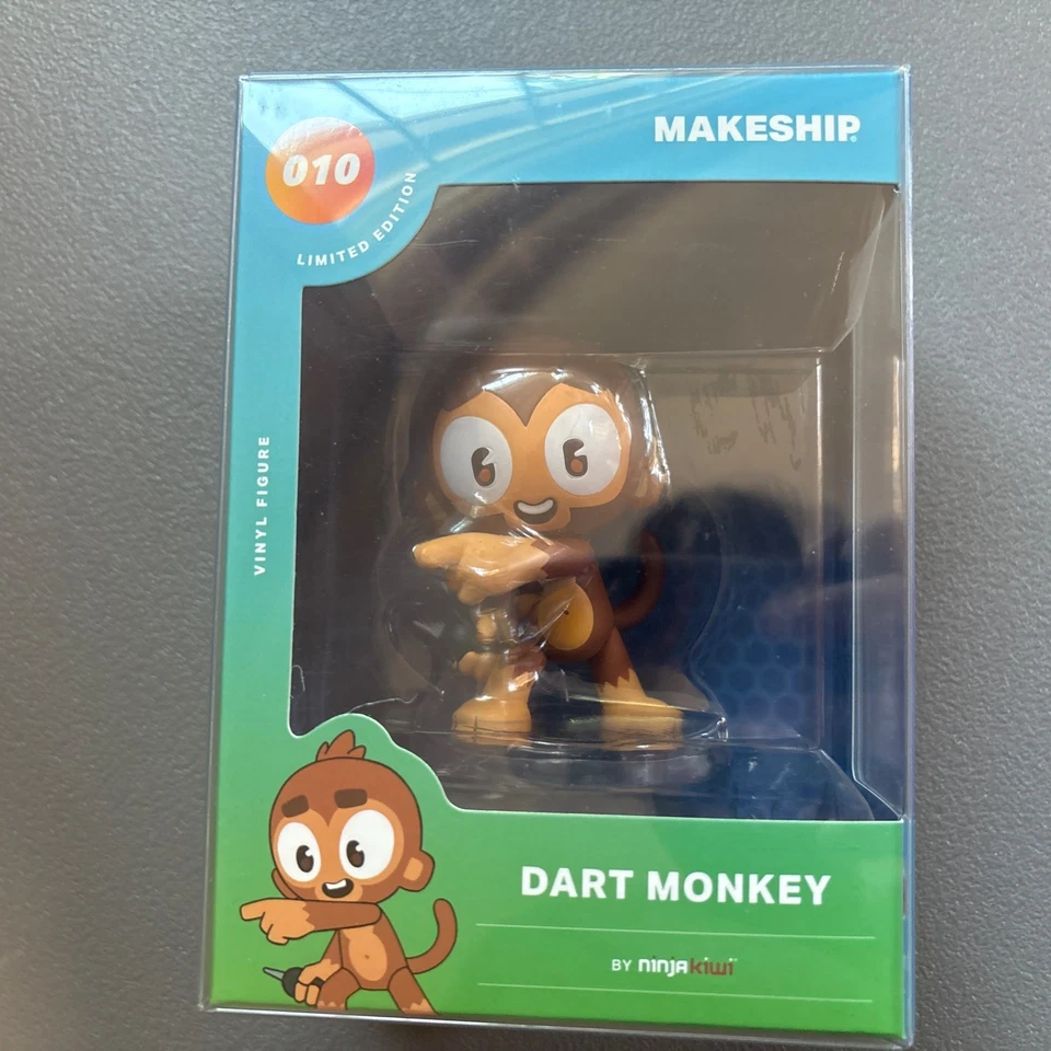 Bloons TD6 Dart Monkey Vinyl Figure Makeship Toy, Ninja Kiwi, Tower Defense, NIB Foto 2 de 4