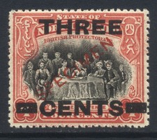 North Borneo 1923 3c on 4c SG276s Mint LH Cat &pound;55