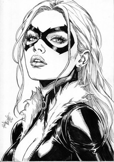 Black Cat (09"x12") Original Art by Helio Meireles Ed Benes Studio