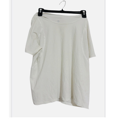 Lululemon Women s White Crew Neck Short Sleeve Stretch Yoga T-Shirt 8 Athletic