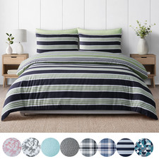 Reversible Duvet Cover Set Printed Soft Microfibre Bedding With Pillowcases