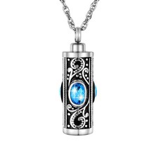 Crystal Cremation Urn Necklace for Ashes Keepsake Cremation Jewelry for Hum - 05