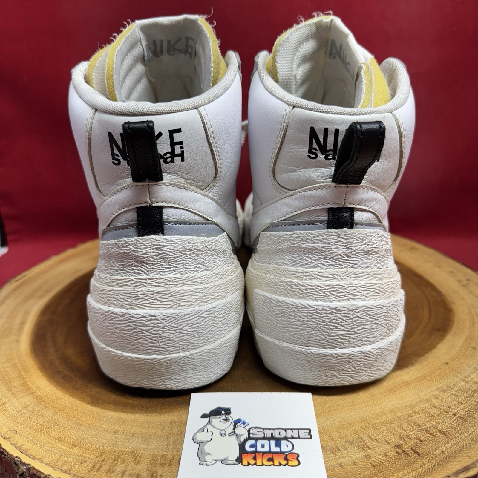 SACAI X NIKE Nike Blazer Mid x Sacai Bianco Grigio BV0072 100 Taglia 13