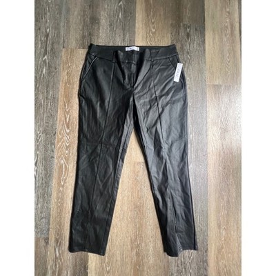 Dazz Faux Leather Trousers Women 1X Black Coated Stretch Skinny Pants D35812P