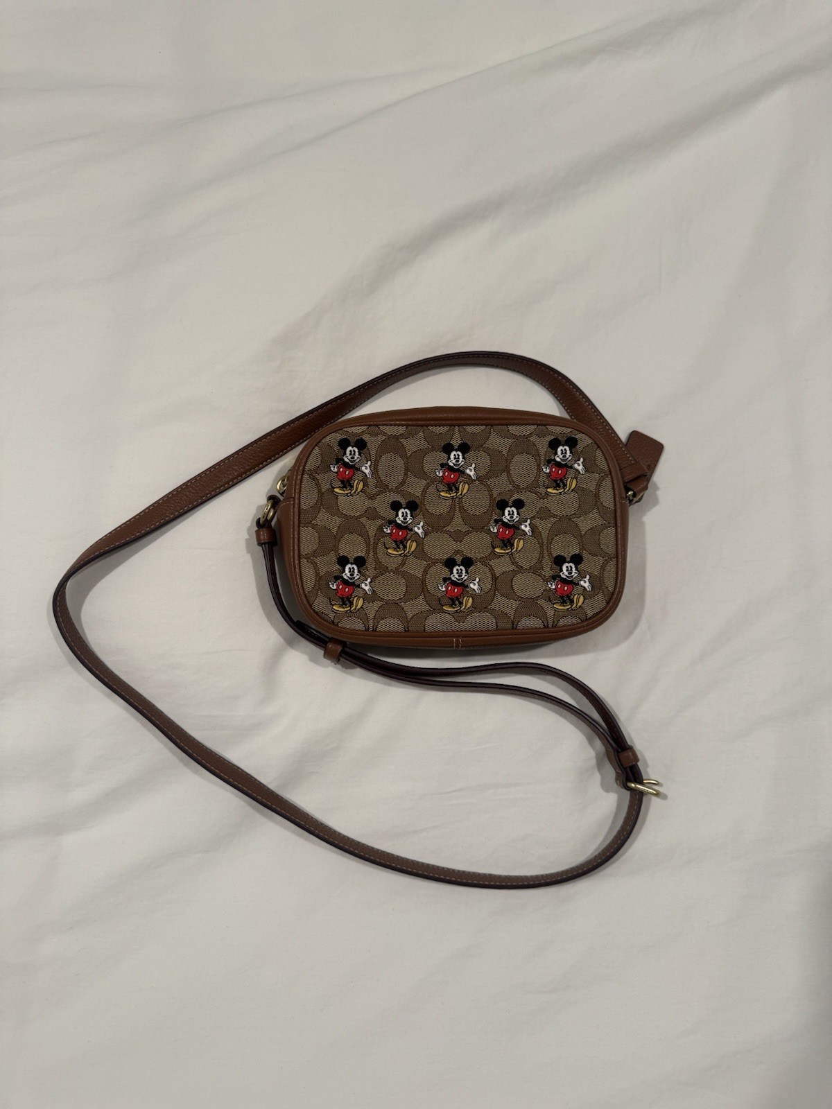 Coach x Disney Mickey Mouse Print Signature Jacquard Mini Jamie Camera Bag image 5