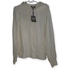 NWT Women's Marled Cream Hooded Long Sleeve Sweater Size Small