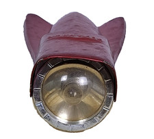 Vintage Delta Hawk Bicycle Head Light Red White Bike Torpedo Headlight See Photo Vintage Delta Hawk Bicycle Head Light Red White Bike Torpedo Headlight See Photo