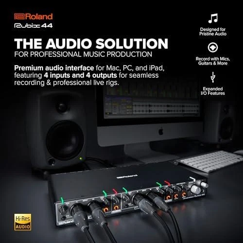 Roland Rubix44 USB Audio Interface, 4x4, 24-bit/192kHz, Mac/Win/iPad Compatible - Image 2 of 4