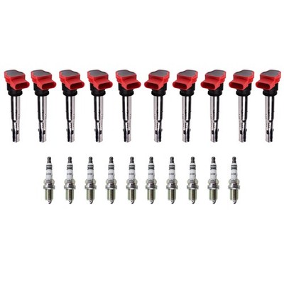 Eldor 10 Ignition Coils NGK Iridium IX Spark Plugs Kit for Audi R8 5.2 V10