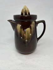 Tilso Japan Hand-Painted Coffee Pot Shaped Pitcher Raised Dots Juicer Lid Good.