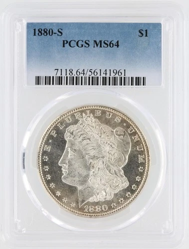 1880-S Morgan Silver Dollar PCGS MS64 S$1 San Francisco Minted No Reserve