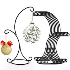 8 Pack Ornament Display Stands, 14" Iron Pothook Stands with Hooks for Hangin...