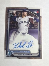 2024 1st Bowman Chrome Khal Stephen Base Prospect Auto RC SP Blue Jays PackFresh