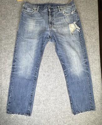 Ralph Lauren Denim & Supply Straight Fit Blue Distressed Jeans 34 Y2K Vintage