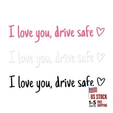 3pcs I Love You Safety Driving Mirror Stickers, Vinyl Rear View Decals Safe