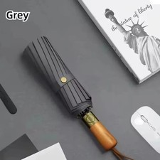Fully Automatic Men's Wooden Handle Umbrella Windproof Umbrella Business