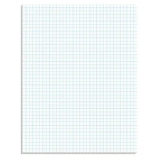 TOPS 33041 Quadrille Pads, 4 Squares/Inch, 8 1/2 x 11, White, 50 Sheets