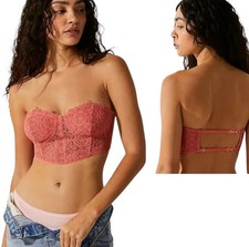 Free People Intimately Size S Madi Lace Coral Corset NWoT
