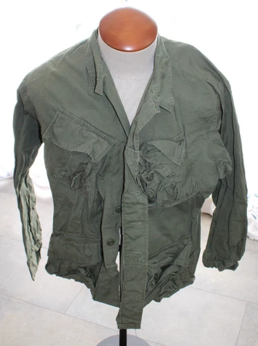 Vintage Military Coat, Man’s Combat Tropical - Vietnam Era US Army Slant Pocket